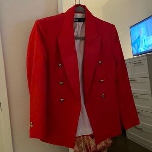 Zara red blazer NWOT
